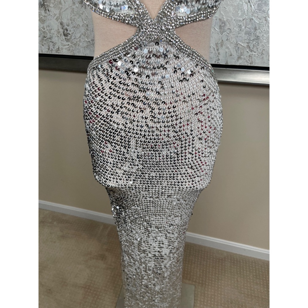 Retrofete Morgan Crystal and Sequin Embellished Cutout Crochet Maxi Dress Size S - Picture 6 of 10